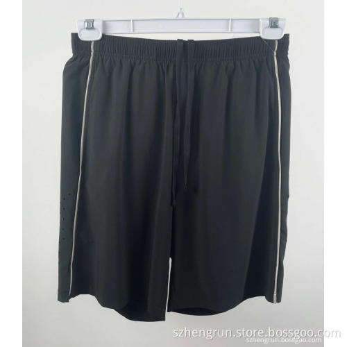 Men's Pure Black Color Sports Shorts